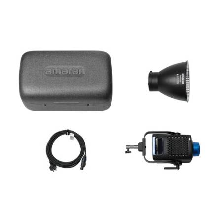 Amaran Ray 660c - zestaw, lampa LED COB (RGBWW, 1800-20000K, 660W, Bowens) + czasza + torba - zawartość zestawu